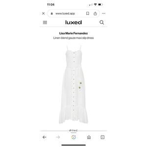 NWT Lisa Marie Fernandez Ivory gauze Maxi dress with belt 2